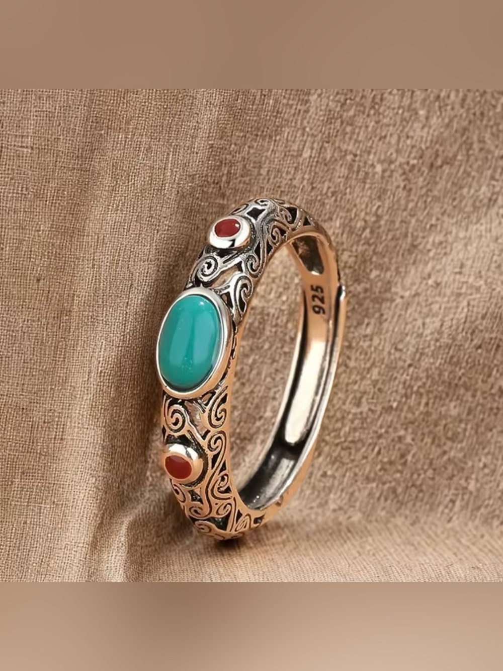 New Ring 925 Sterling Silver Ring Vintage Pattern